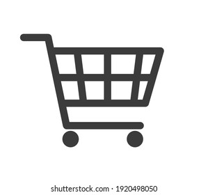 Shopping Cart Icon, Flat Design. Isolated On White Background