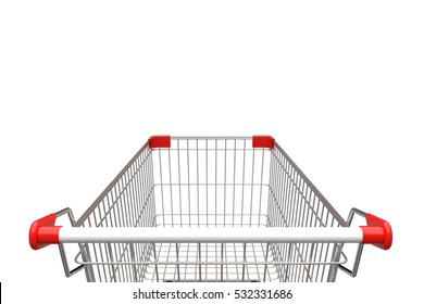 Shopping cart isolated on white background. 3D illustration