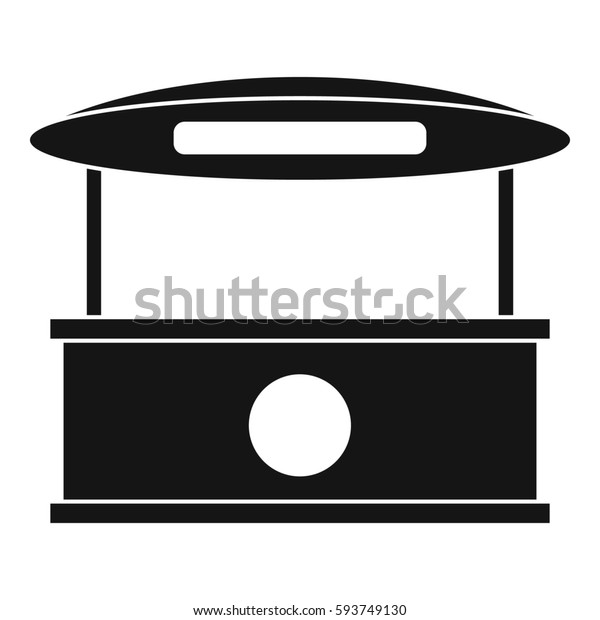Shopping counter with tent icon.\
Simple illustration of shopping counter with tent  icon for\
web