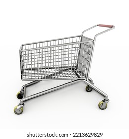 Shopping Kart Isolated On White Background 3d Illustration 