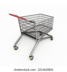 Shopping Kart Isolated On White Background 3d Illustration