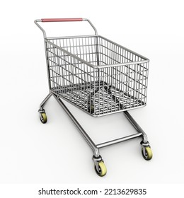 Shopping Kart Isolated On White Background 3d Illustration