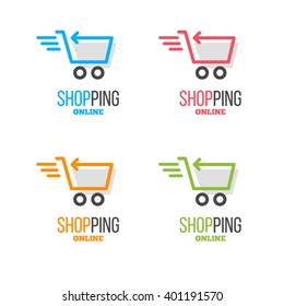 Online Shop Cart Logo Vector Stock Vector (Royalty Free) 384072424