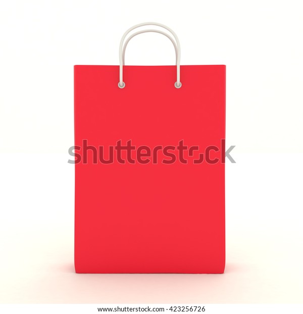 Download Shopping Red Paper Bag Template Clean Stock Illustration 423256726