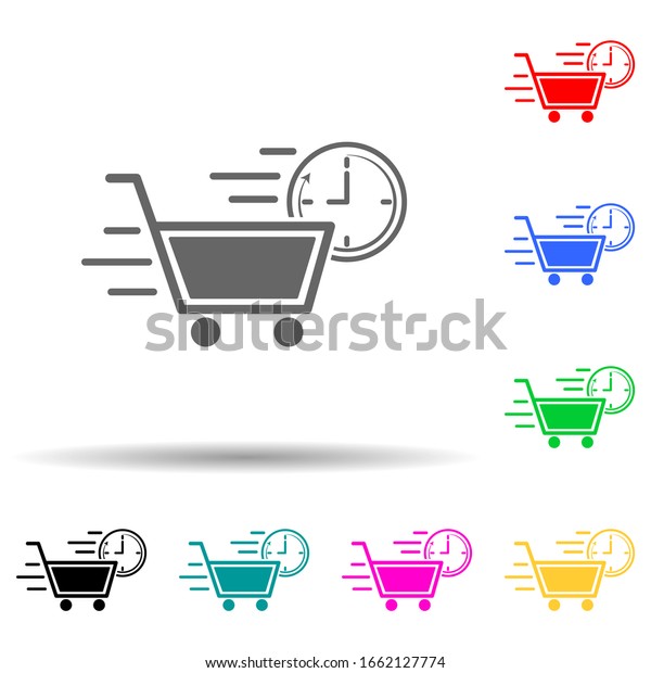 shopping speed\
multi color style icon. Simple glyph, flat of speed icons for ui\
and ux, website or mobile\
application