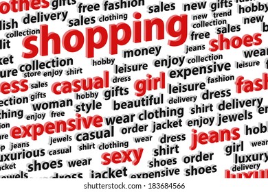 Shopping Spree Word Cloud Vector