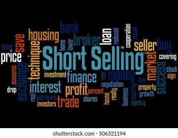 Short Selling Word Cloud Concept On Stock Illustration 506321194