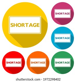 Shortage icon with long shadow