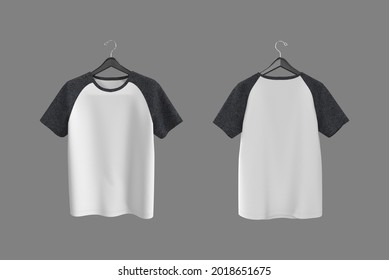 Short-sleeve Raglan T-shirt Mockup, 3d Illustration, 3d Rendering