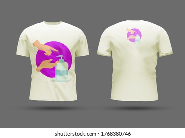Short-sleeved men's t-shirt, Corona virus
