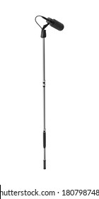 Shotgun Mic With Boom Pole 3D Illustration On White Background