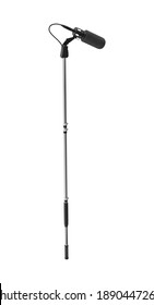 Shotgun Mic With Boom Pole 3D Illustration On White Background