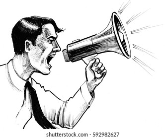 Shouting Man Stock Illustration 592982627 | Shutterstock