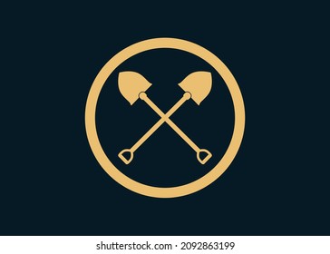 Shovel. Shovel Logo. Farm Logo. Gold Shovel.