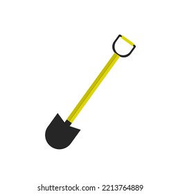 Shovel Shape Icon. Spade Symbol. Cartoon Industrial Tool Logo Sign