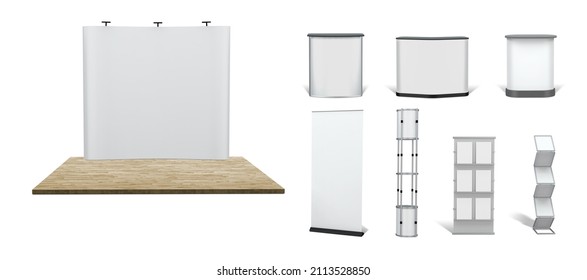 Show Booth Scene Creator Set Isolated 3D Rendering