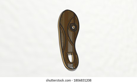 Show Sole 3D Drawing Icon, 3D Illustration