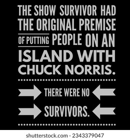el sobreviviente del programa tenía la premisa original de poner a la gente en una isla con Chuck norris. no hubo sobrevivientes.