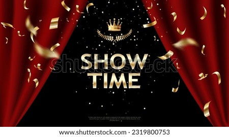 show time, red curtain frame with backlight, illustration Stock photo © 