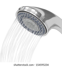 Shower Head With Flowing Water