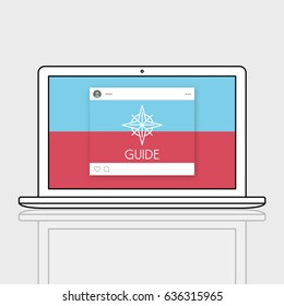 Showing Direction Guide Navigation Route Map Word Graphic