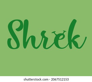 Shrek text created and drawn by hand