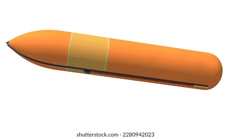 Shuttle Rocket External Tank 3D rendering on white background