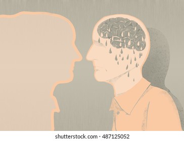 Sick Alzheimer Illustration Memory Loss Stock Illustration 487125052 ...