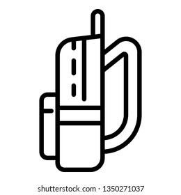 Side of backpack icon. Outline side of backpack icon for web design isolated on white background