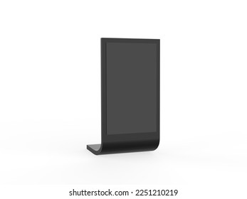 Side loading slide in metal frame table top counter mockup. 3d render illustration