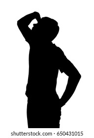 Side Profile Portrait Silhouette Teenage Boy Stock Vector (Royalty Free ...