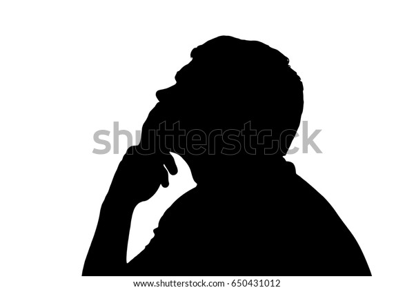 Side Profile Portrait Silhouette Teenage Boy Stock Illustration 650431012