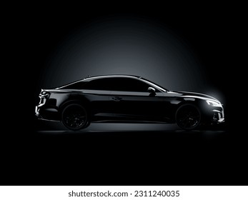 Side view of a black car