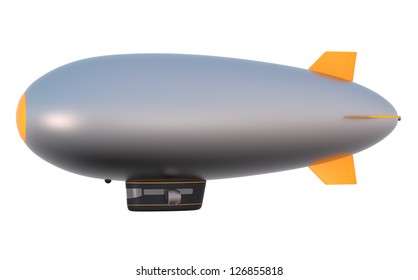 Side View Of Blimp With Blank  Copy Space