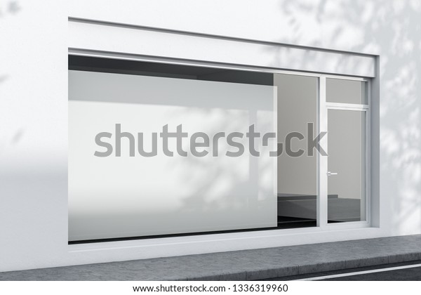 Side View Exterior White Office Shop Stock Illustration 1336319960