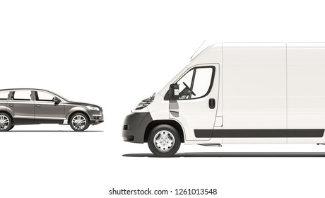 Side View Hatchback Cargo Van 3d Stock Illustration 1261013548 