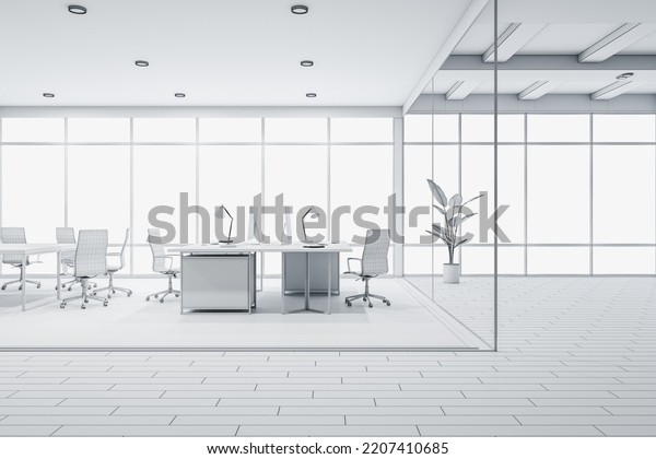 Side View On Modern Design Project Stock Illustration 2207410685 ...