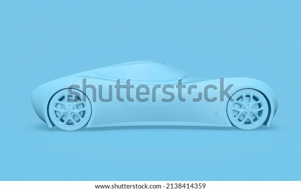 side view of the sport car in minimalism\
concept on pastel background, 3d\
illustration
