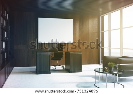 Side View Upscale Ceo Office Interior Stockillustration