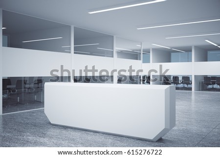 Side View White Reception Desk Modern Stock Illustration 615276722