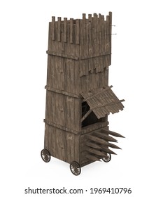 Siege Tower Isolated. 3D Rendering