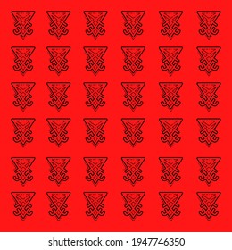 Sigil Of Lucifer Red Background Gothic Print Satanic Symbols Occultism Hail Satan
