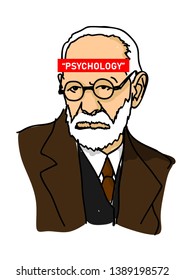 Sigmund Freud Psychologist Pioneer On Psychology Stock Illustration ...