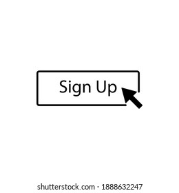 Sign Up Button Icon, Sipmle, Flat, Isolated.