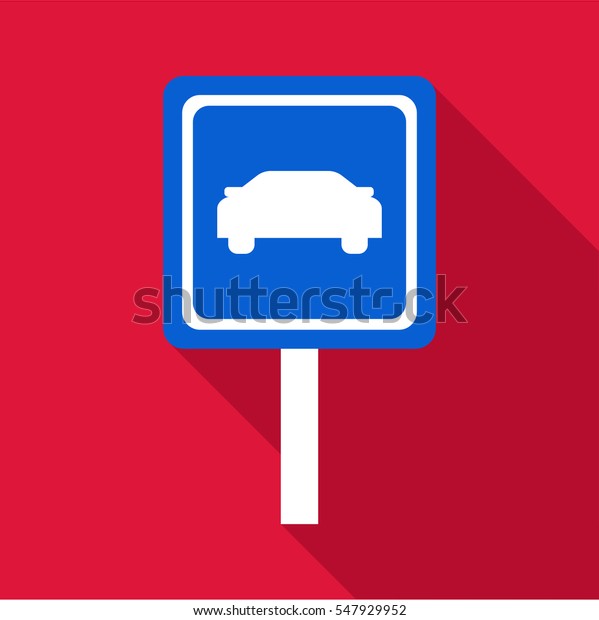 Sign\
car icon. Flat illustration of sign car icon for\
web