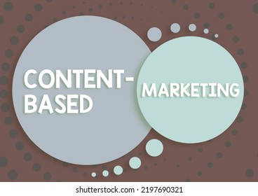 Sign Displaying Content Based Marketing. Word For Advertising Creating Distributing Valuable Data