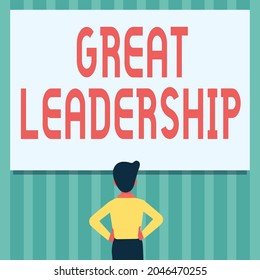 Sign Displaying Great Leadership Word Motivating Stock Illustration ...