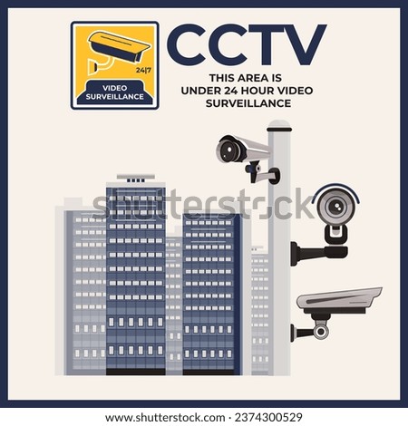 The sign has a CCTV camera icon in the top left corner. The sign is mounted on a white wall, and it is well-lit. This image is perfect for any business or organization that wants to deter crime