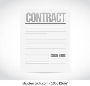 Sign Here Contract Paper Illustration Design Over A White Background