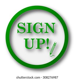 Sign up icon. Internet button on white background.